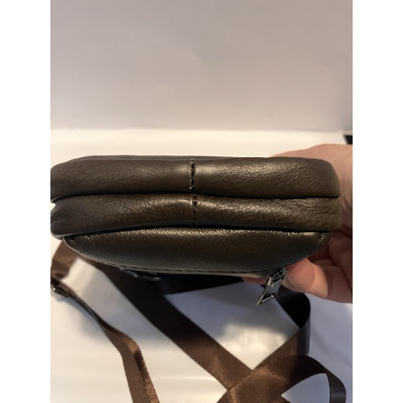 Dark Brown Leather Crossbody Purse Adjustable Straps NEW Multiple Compartments - Picture 7 of 7